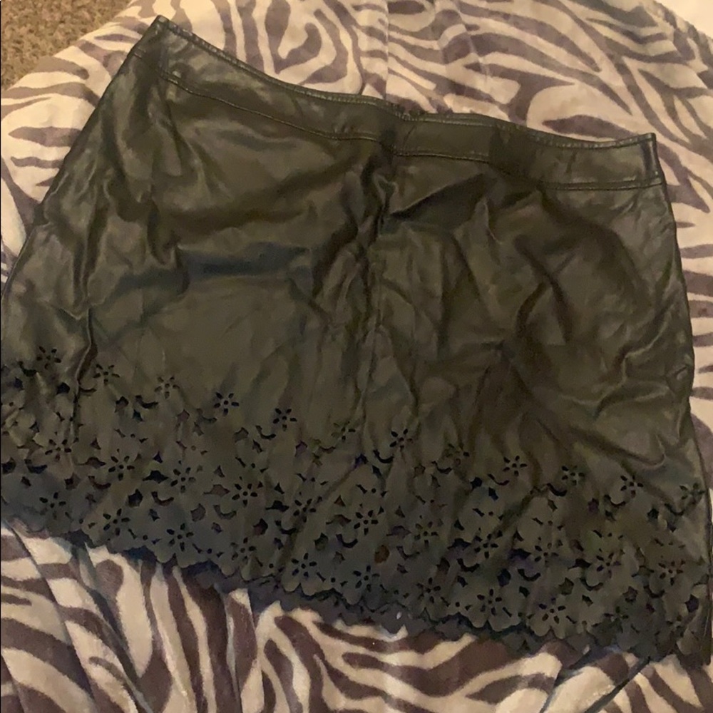 Faux leather black skirt